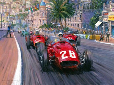 Sir Stirling Moss 1956 Monaco Grand Prix Limited Edition Lithograph print 