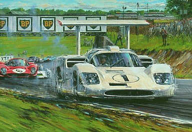 Winged Victory, Phil Hill Brands Hatch 2001 motorsport art print by Nicholas Watts
