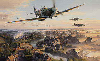 The Biggin Hill Wing, Spitfire V Biggin Hill aviation art print by Nicolas Trudgian