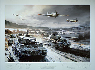 The Cold Front, Focke Wulf 190A aviation and tank art print by Nicolas Trudgian