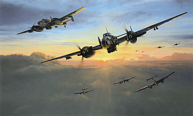 Dawn Strike, Messerschmitt Bf 110 aviation art print by Richard Taylor