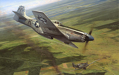 Dual Victory, P-51D Mustang aviation art by Richard Taylor