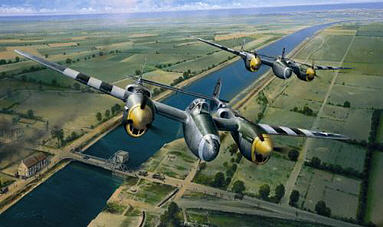 Tactical Support, P-38 Lightning aviation art print by Richard Taylor