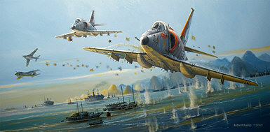 Haiphong Havoc, A-4 Skyhawk und A-6 Intruder aviation art print by Roibert Bailey