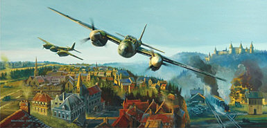 Shock at Shadow Valley, RCAF Mosquito aviation art print by Robert Bailey
