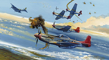 Tuskegee Trigger Time, P-51 Mustang aviation art print by Robert Bailey