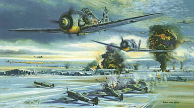 Wakeup Call, Focke Wulf 190 JG3 aviation art print by Robert Bailey