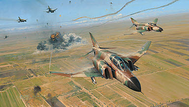 Double Strike - Israeli Air Force F-4 Phantoms - Aviation Art by Robert Taylor