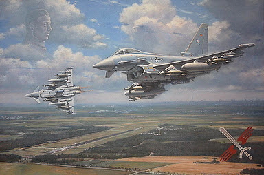 Boelcke's Bombers - Luftwaffe Eurofighters of FBW 31 aviation art by Ronald Wong