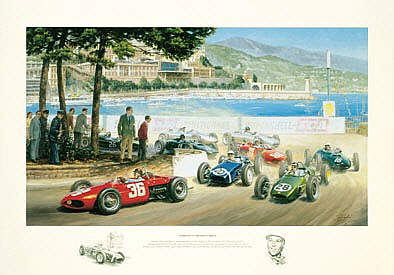 Stirlings Greatest Drive, Grand Prix Monaco 1961 F1 art print by Tony Smith