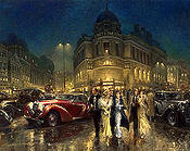 After the Show, Lagonda LG6 Rapide and M45 art print by Alan Fearnley