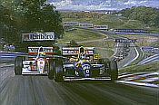 Damons-Day, Damon Hill Williams-Renault F1 Motorsport Kunstdruck von Alan Fearnley