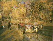 Hat Trick, Manfred von Brauchitsch Mercedes W125 Monaco Kunstdruck von Alfredo De la Maria