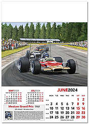 F1 Racing Wall Calendar Grand Prix 2024 - June