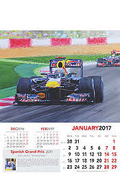 Formel-1 Grand Prix Kalender 2017 Januar Sebastian Vettel Red Bull