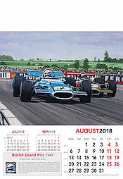 Formula-1 Art Calendar 2018 August Stewart driving Matra by Andrew Kitson
