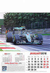 Formel-1 Kunst Kalender Grand Prix 2018 Januar Nico Rosberg Mercedes
