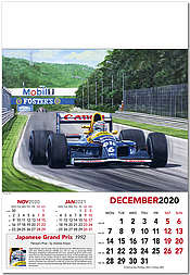 Formula-1 Wall Calendar 2020 Japanese Grand Prix 1992 December