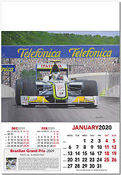 Formula-1 Wall Calendar 2020 Brazilian Grand Prix 2009 January