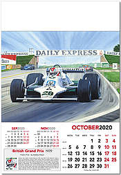 Formel-1 Wandkalender 2020 Oktober Grosser Preis von Grossbritannien 1979