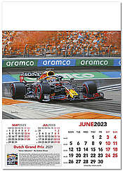 F1 Racing Wall Calendar Grand Prix 2023 - June