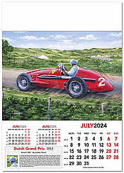 Formula One Art Wall Calendar Grand Prix 2024 - July