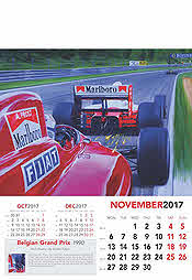 Formula-1 Grand Prix Calendar 2017 Alain Prost Ferrari Ayrton Senna McLaren Honda