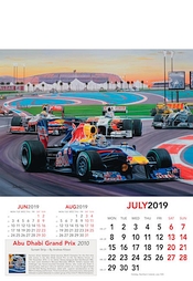 Formula One Art Calendar 2019 Abu Dhabi Grand Prix 2010 - July