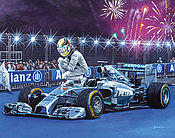 Formel 1 Wandkalender 2021 - Grand Prix von Singapur 2014 - Lewis Hamilton im Mercedes F1 W05-Hybrid - September