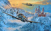 Up Amongst Eagles - Messerschmitt Bf109 Aviation Art by Anthony Saunders