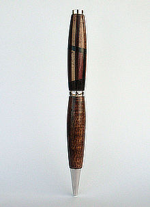 Exklusiver segmentierter Edelholz Kugelschreiber 004 - hergestellt von Arnopole, Hawaii