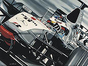 Silver Star, Mika Hakkinen McLaren Mercedes F1 motorsport art print by Colin Carter