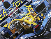 Viva Fernando, Fernando Alonso Renault Formel-1 Kunstdruck von Colin Carter