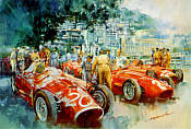Maserati Team, Pit Lane Monaco Grand Prix 1956 art print by Craig Warwick