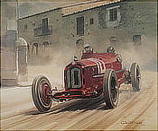 1932 Targa Florio - Tazio Nuvolari Alfa Romeo Monza - Motorsport Art by Graham Turner