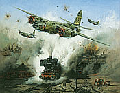 Marauder Strike, Martin B-26 Luftfahrt-Kunstdruck von Heinz Krebs