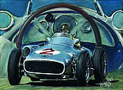 Fangio 1955, Mercedes F1 motorsport art print by Hessel Bes