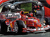 Schumacher 2004, Formula-1 Ferrari art print by Hessel Bes