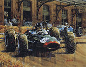 Double Home Victory, Graham Hill BRM F1 motorsport art print by Juan Carlos Ferrigno