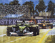 Jaguar's Formula One Debut, Eddie Irvine F1 motorsport art print by Juan Carlos Ferrigno
