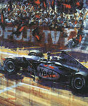 Mika Hakkinen World Champion, Suzuka 1998 F1 motorsport art print by Juan Carlos Ferrigno