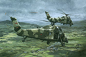 Wessex over South Armagh, Helicopter RAF aviation art print by Michael Rondot
