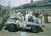 1955-British-Grand-Prix-Aintree - Mercedes Motorsport Art by Michael Turner