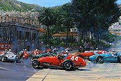 A Good Day for Maurice - Monaco Grand Prix 1955 - Motorsport Art by Nicholas Watts