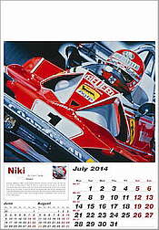 F1 Grand Prix Kalender 2014, Niki Lauda im Ferrari