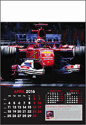 Grand Prix Formel 1 Kunst-Kalender 2016 April Schumacher Ferrari - von Nicholas Watts