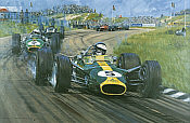 Jim Clark OBE, Lotus 49 Zandvoort 1967 F1 Motorsport-Kunstdruck von Nicholas Watts