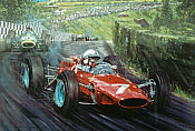 John Surtees World Champion 1964, Ferrari 158 Nürburgring F1 Kunstdruck von Nicholas Watts