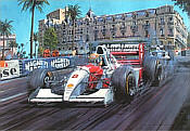 Master of Monaco, Ayrton Senna McLaren MP4/8 F1 Motorsport Kunstdruck von Nicholas Watts
