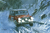 Monte Carlo Rally 1964, Mini Cooper motorsport art print by Nicholas Watts